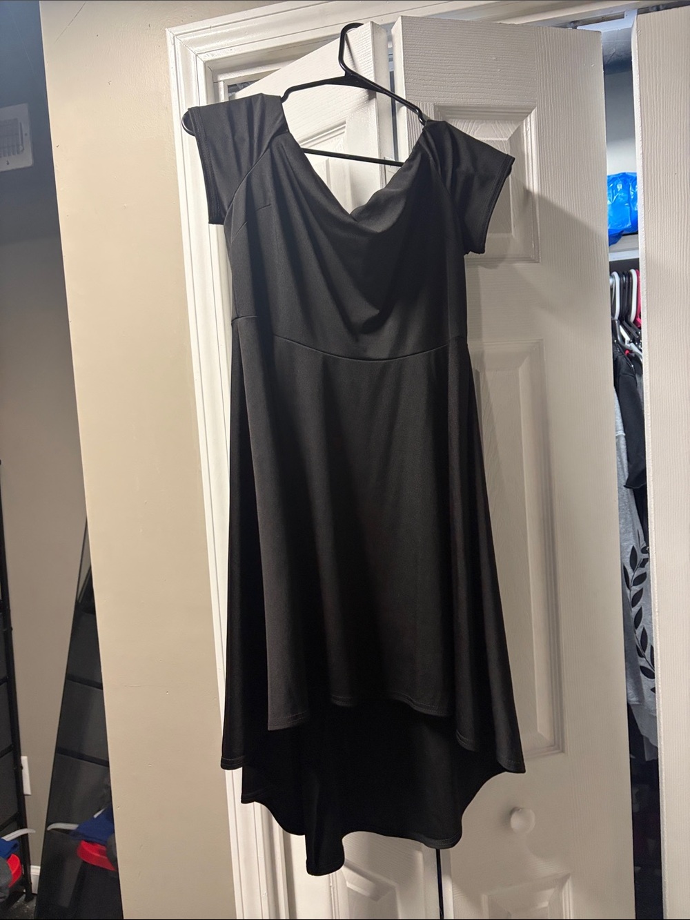 Black High-Low Cap Sleeve Dress - Women's